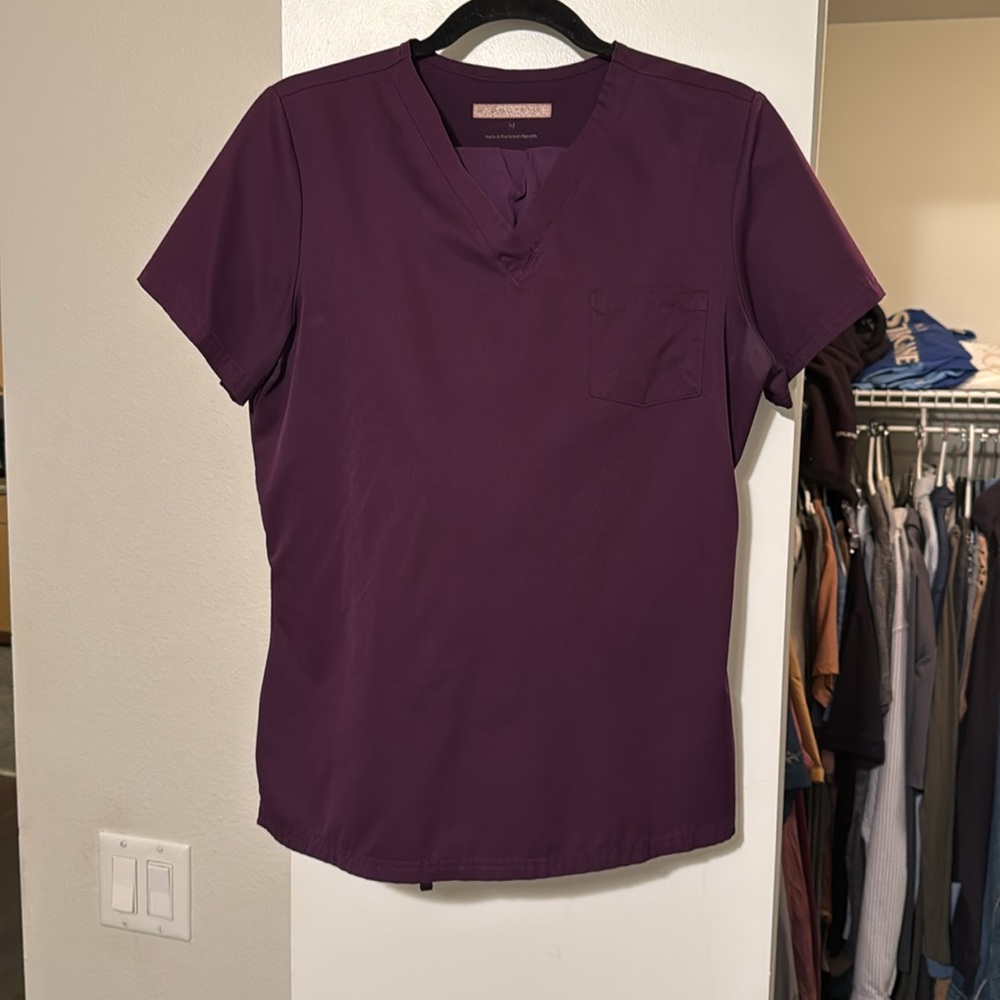 Eggplant purple scrub top and pants